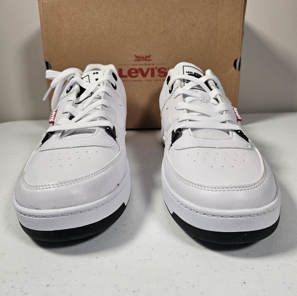 Levi's Mens 521 Mod Lo Pebbled Sneakers Low Top Casual White Black Size 12M - Picture 4 of 16